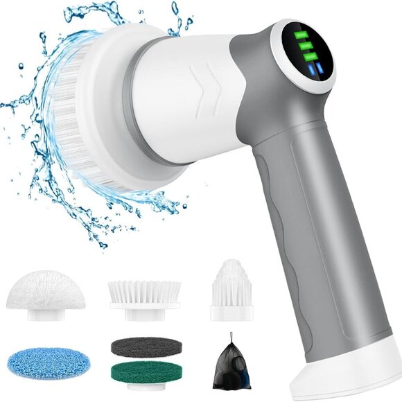 Electric Spin Scrubber, 2025 New Bathroom Scrubber Electric with 6 Heads - NEW - Picture 1 of 7